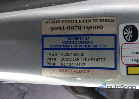 2019 Dodge Charger Police Awd z USA, uszkodzony, nr VIN 2C3CDXKT4KH529715